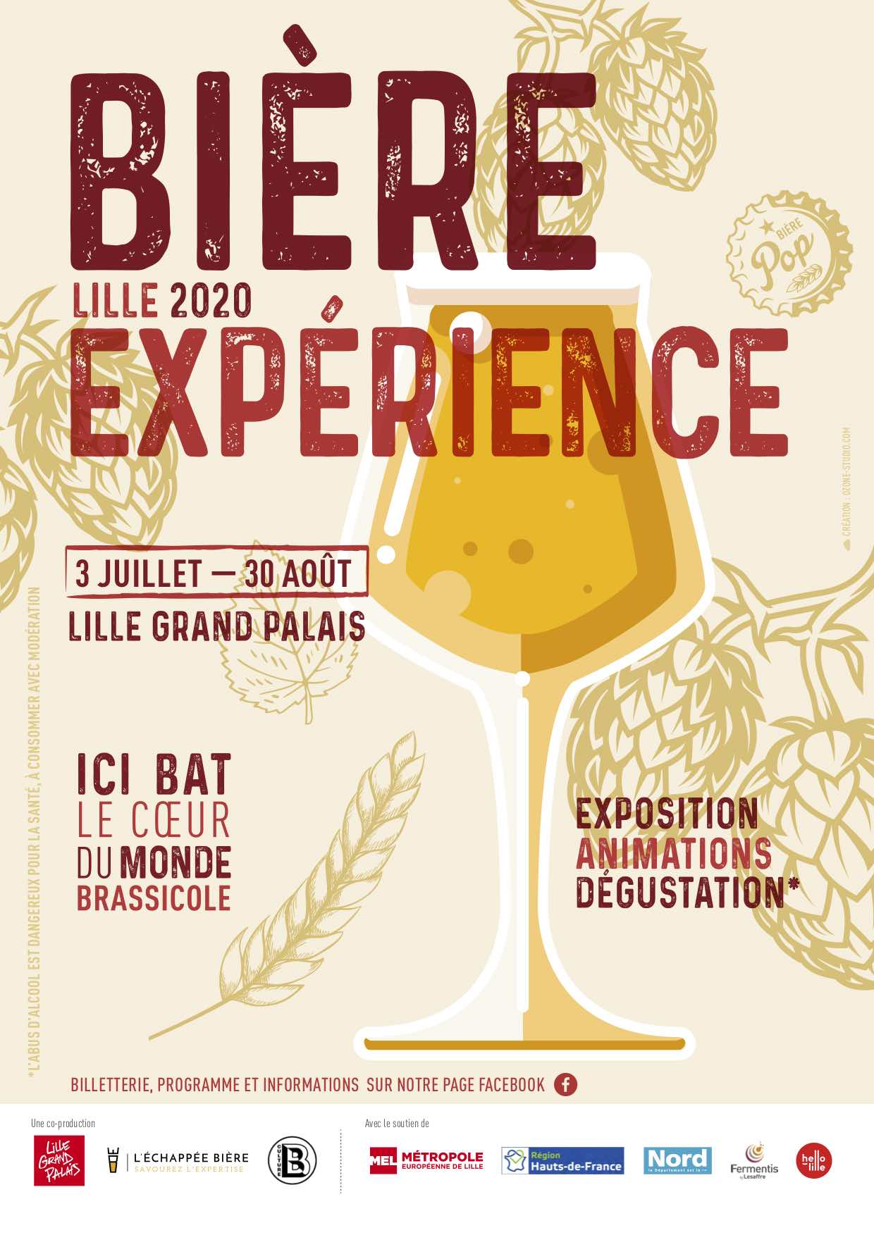 Découvrez l'exposition "Bière Expérience-Lille 2020" à Lille (59) du 3 juillet au 30 août 2020
