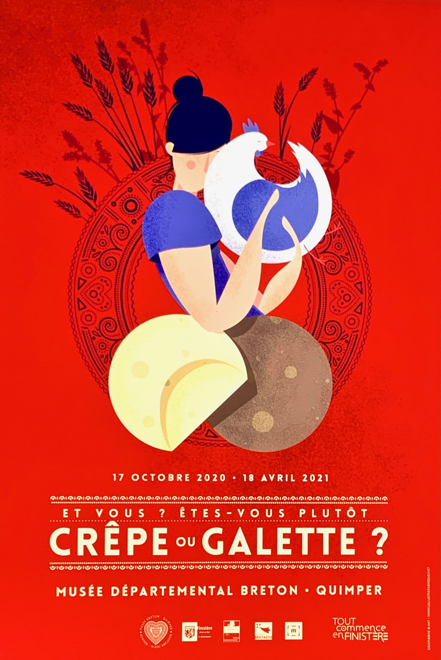 Visitez l'exposition " Et vous? Êtes-vous plutôt crêpe ou galette" du 17 octobre 2020 au 18 avril 2021, au Musée départemental breton de Quimper (29)